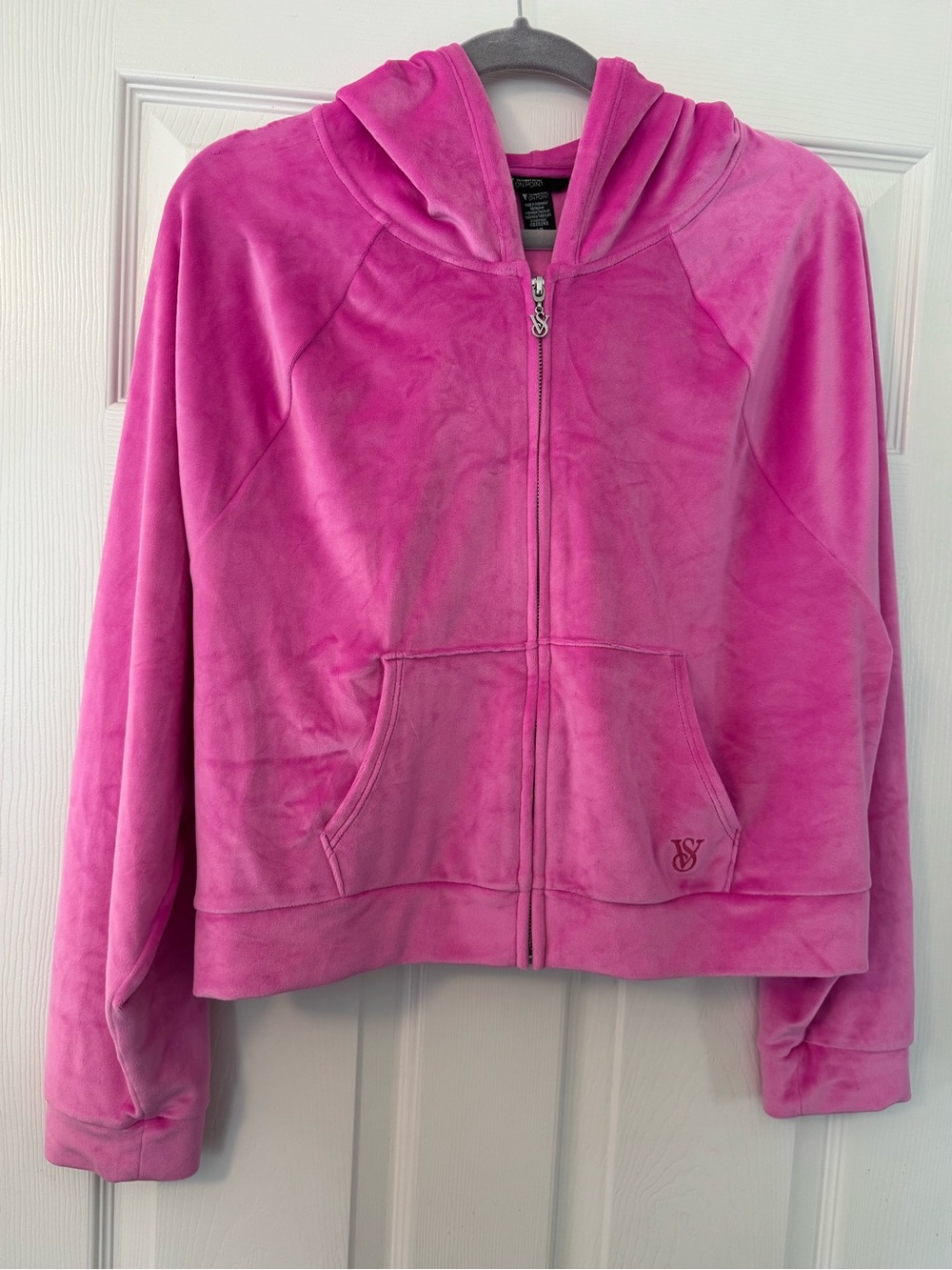 Victoria secret Velour Zip Hoodie Jacket - Pink sz L